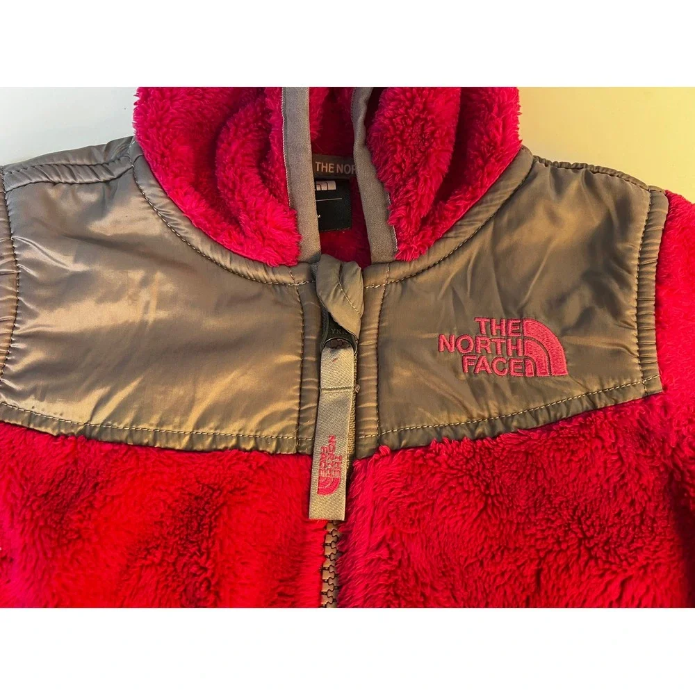The North Face Infant Fleece Hoodie Jacket Pink Gray Full‎ Zip 6-12 Months